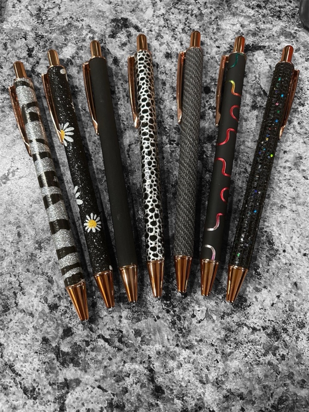 Black & Rose Gold Pens- $7 each or $30 for All
